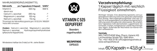 VITAMIN C 525 Gepuffert