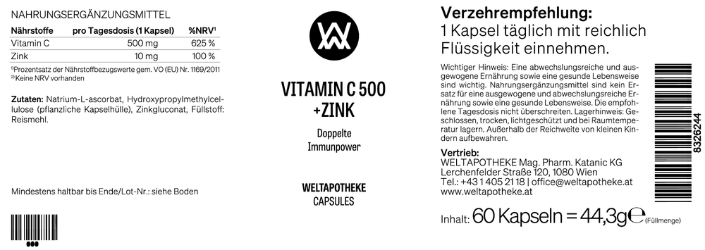 VITAMIN C 500 + ZINK